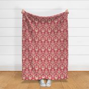 strawberry fields damask red and sand | large