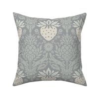 strawberry fields damask neutral colors | large