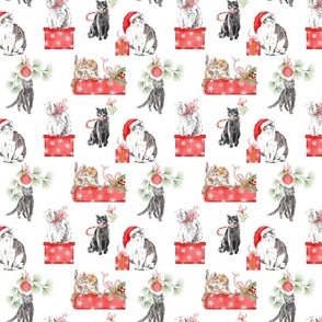 favorite things meowy christmas cats white small scale