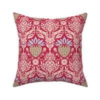 strawberry fields damask Pantone viva magenta, green and blue | medium