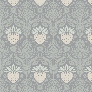 strawberry fields damask muted neutral colors | medium
