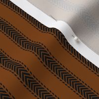 Arrow Ticking Stripe - Black Chocolate Brown