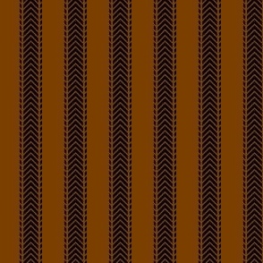 Arrow Ticking Stripe - Black Chocolate Brown