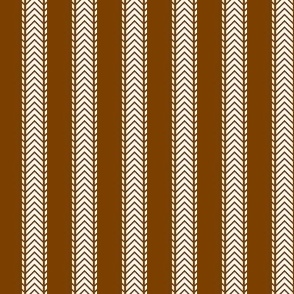 Arrow Ticking Stripe - White Chocolate Brown