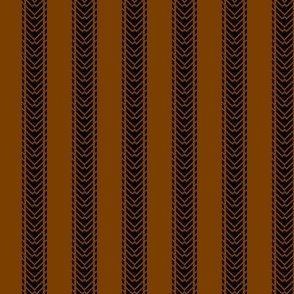 Collar Ticking Stripe - Black Chocolate Brown
