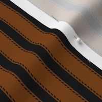 Dash Ticking Stripe - Black Chocolate Brown