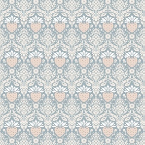strawberry and pineapple damask soft pastel | small