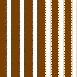 Dash Ticking Stripe - White Chocolate Brown