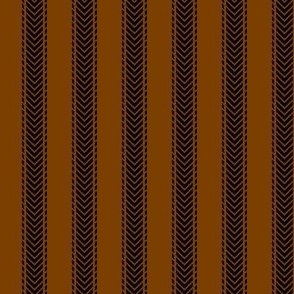 Double Arrow Ticking Stripe - Black Chocolate Brown