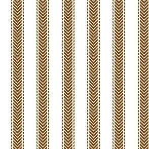Double Arrow Ticking Stripe - Chocolate Brown
