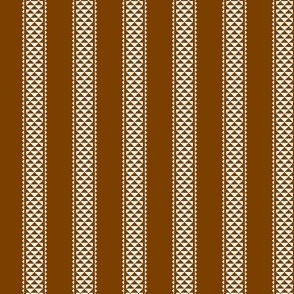 Flying Geese Ticking Stripe - White Chocolate Brown