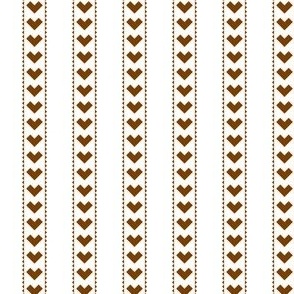 Heart Ticking Stripe - Chocolate Brown