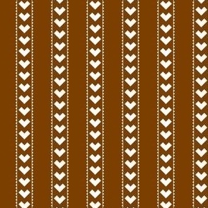 Heart Ticking Stripe - White Chocolate Brown