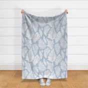rustic leaves beach house blue and white - 24" repeat