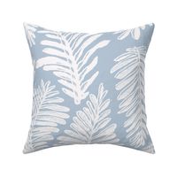 rustic leaves beach house blue and white - 24" repeat