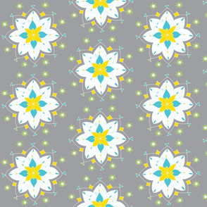 gray white star flower blue