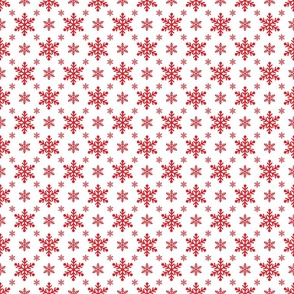 Red Snowflakes on White