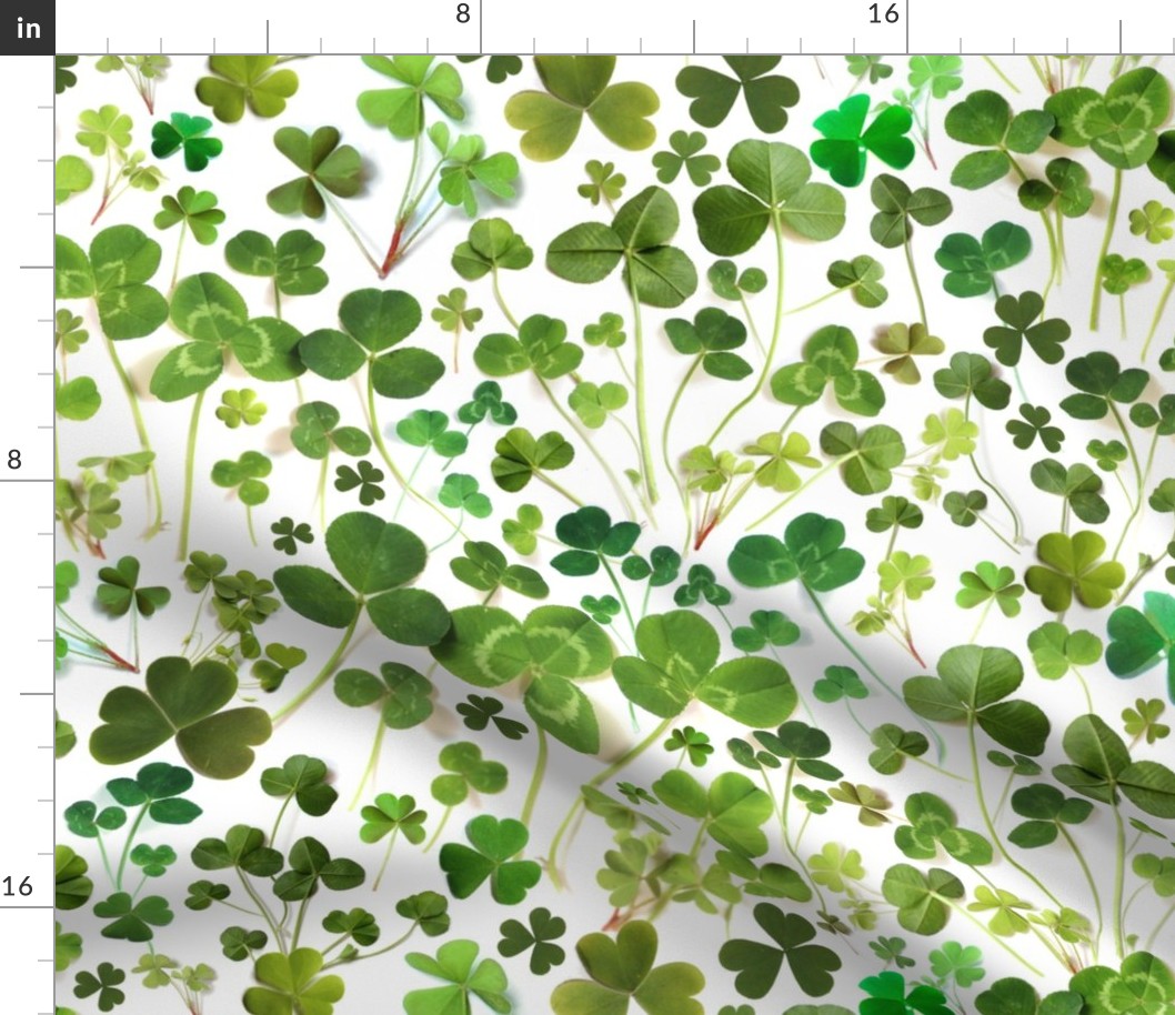 Green Shamrocks and Clovers (large scale) 