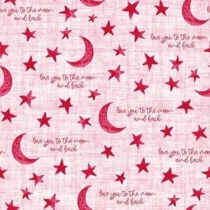 Stars and Moon with saying Love you to the Moon and back - Small Scale - Viva Magneta bb2649 Pantone 2023