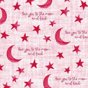 Stars and Moon with saying Love you to the Moon and back - Large Scale - Viva Magneta bb2649 Pantone 2023