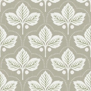 leaves of three let them be - simplified- neutral-Agate Gray, Hex: #B3B1A1