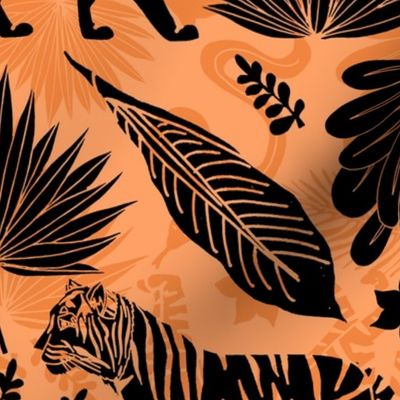 Jungle Shadows in Papaya (large scale) 