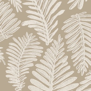 rustic khaki leaves in a 24" repeat