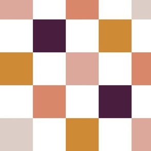 checkerboard: elderberry, lilac kiss, rosy cheeks, moonbeam, carrot cake, honey yellow