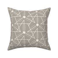 This Way and That Geometric Taupe Ivory Large Scale