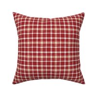 Woven plaid red white