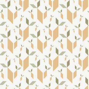 tangram carrots large - tangram rabbits earthy coordinate - carrots fabric and wallpaper