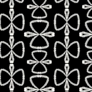 Block Print with Butterfly Pattern in Black,  Mini,  20 