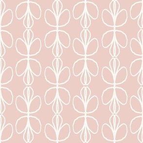 Geometric Flower Stripes in Blush Pink for Scandi or Midcentury Decor, 40