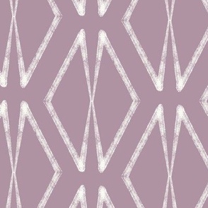 Geometric Block Print with Diamond  in Dusty Lavender,  50 