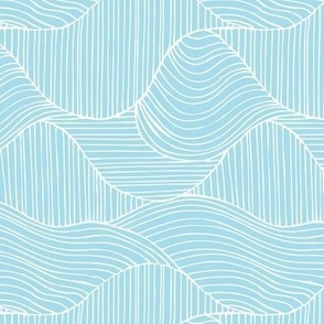 Dunes - Geometric Waves Stripes Adrift Blue Regular Scale