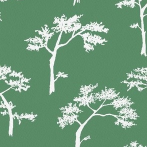 Cheongsapo Ink Trees - green & white - Large