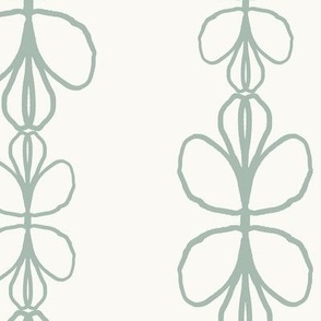 Flower Stripes in Sage Green on Creme for Scandi Decor, 45 