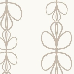 Flower Stripes in Natural on Creme for Scandi Decor, 45 