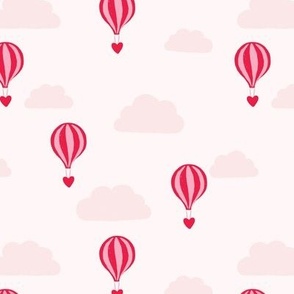 Hot Air Balloon Hearts in Red