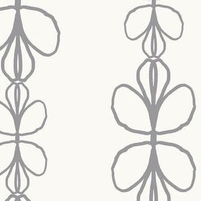 Flower Stripes in Gray on Creme for Scandi Decor, 45 