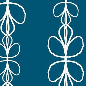 Flower Stripes in Teal for Scandi Decor, 45 