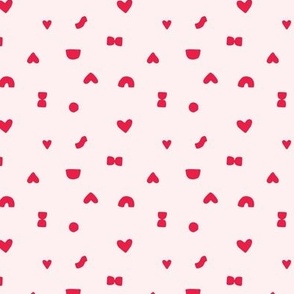 Small Shapes and Hearts in Red