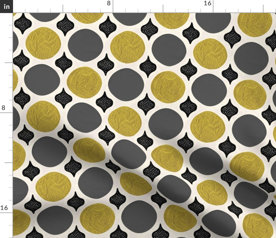 Abstract Gold Gray White Palette Roman Stippled Fabric Pattern by kedoki