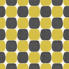 Abstract Gold Gray White Palette Rounded Squares Fabric Pattern by kedoki
