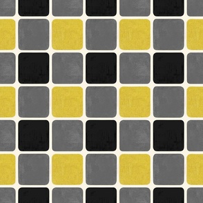 Abstract Gold Gray White Palette Rounded Texture Squares Pattern by kedoki