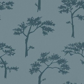 Cheongsapo Ink Trees - teal grey - Large