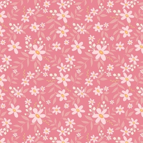 Pink Floral Blooms on Pink Medium