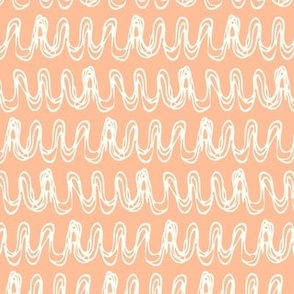doodle wavy stripes on peach fuzz by rysunki_malunki
