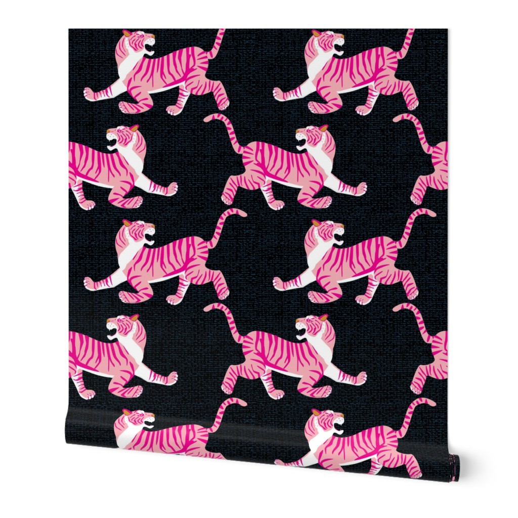 Tigers pink on black