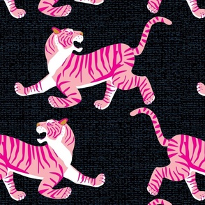 Tigers pink on black